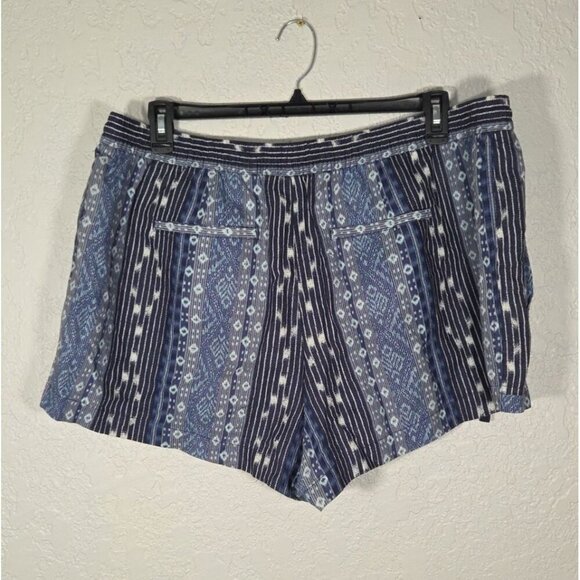 Gap Shorts Size XXL Blue White Stripe Linen Blend Pull On Drawstring Pockets - Picture 4 of 5